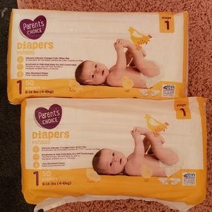 Parents choice size one diapers never opened.